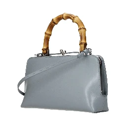 Gray Leather Handbag