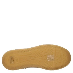 Beige Leather Low Top Sneakers