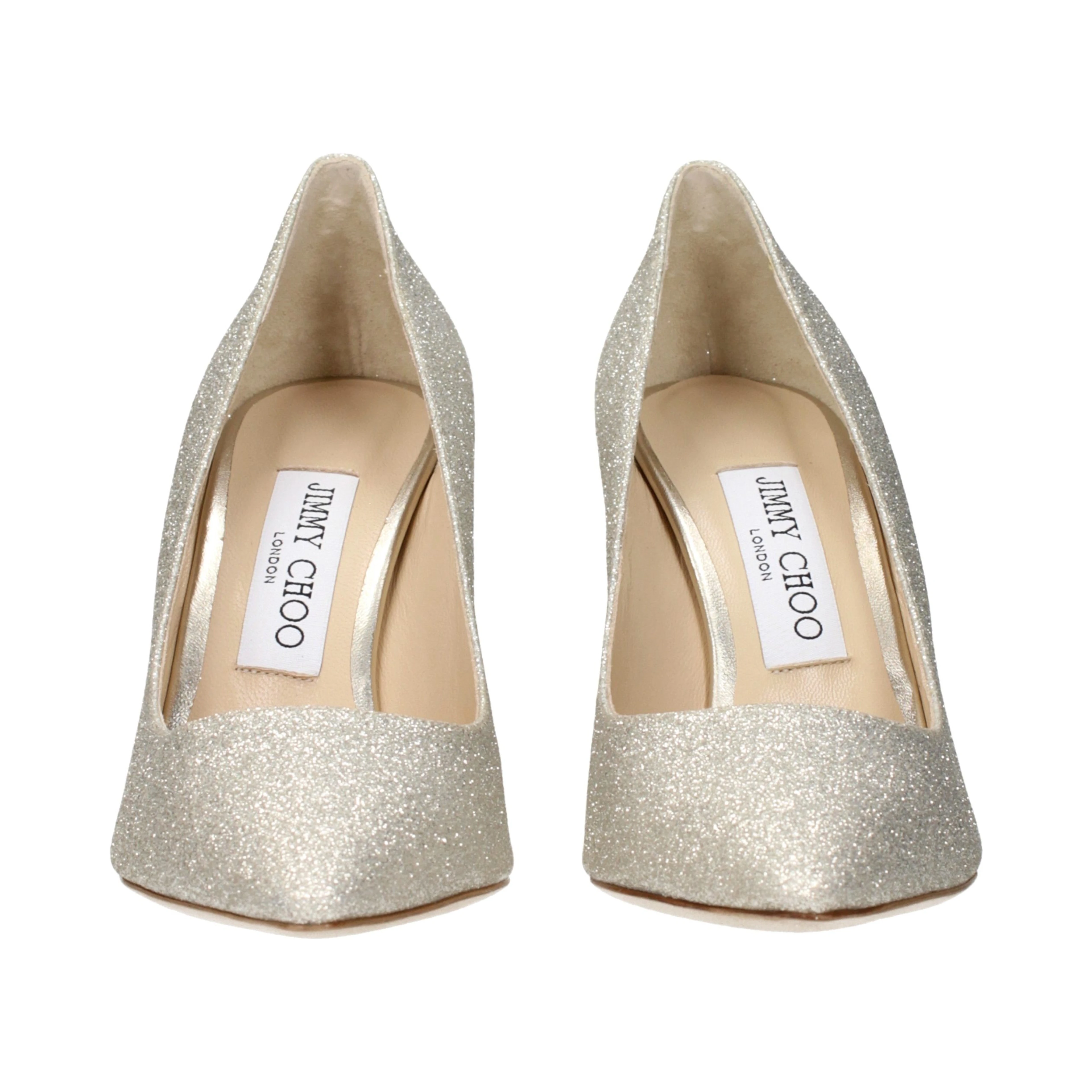 Gold Plastic High Heel Pumps