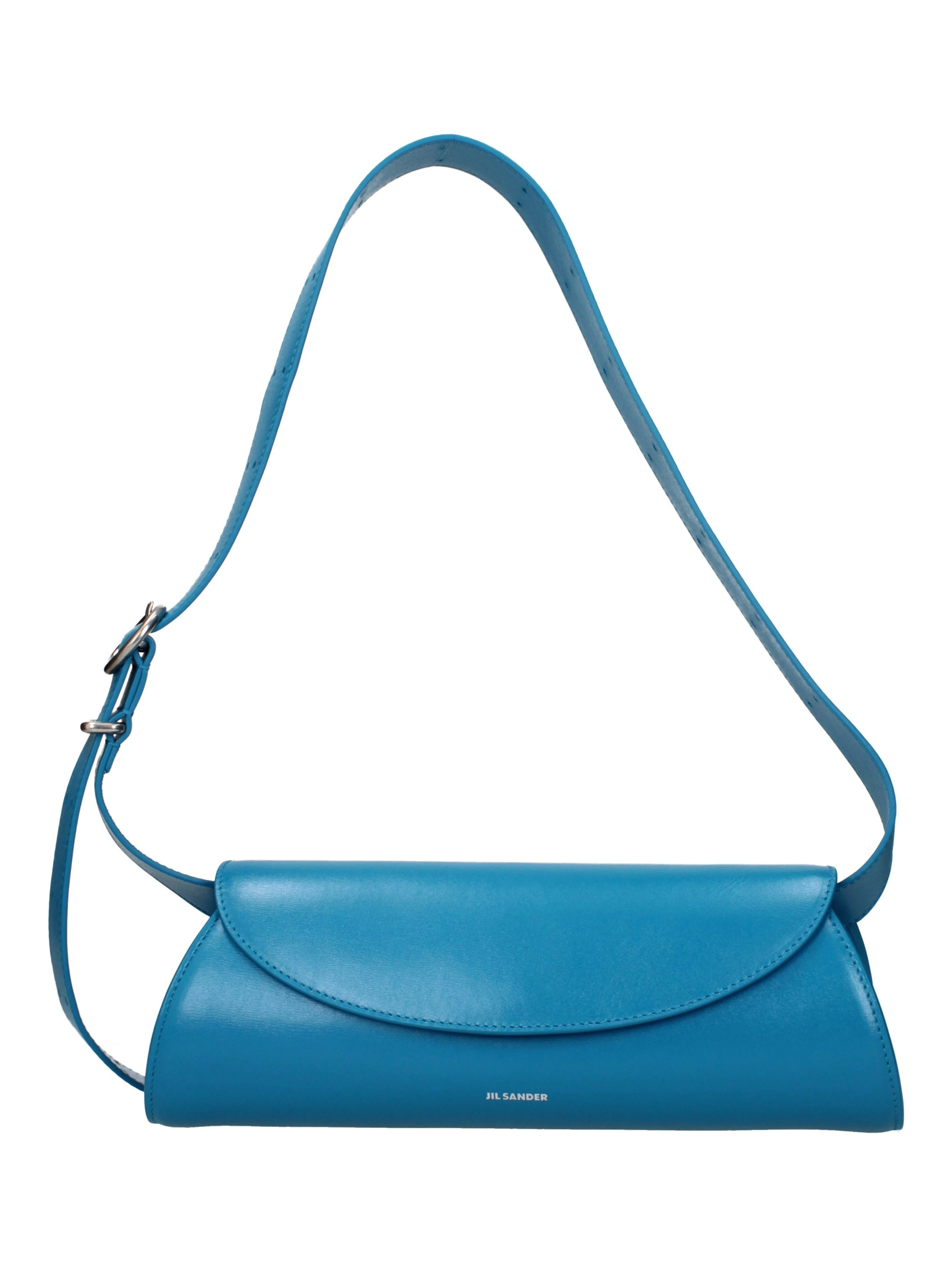 Blue Leather Crossbody Bag