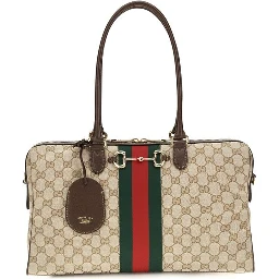 Beige Fabric Handbag