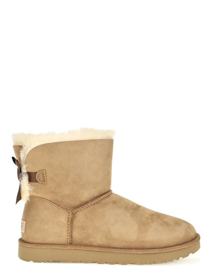 Beige Leather Ankle Boots