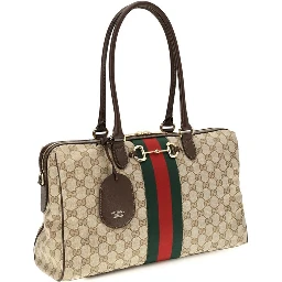 Beige Fabric Handbag