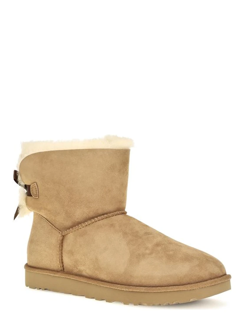 Beige Leather Ankle Boots