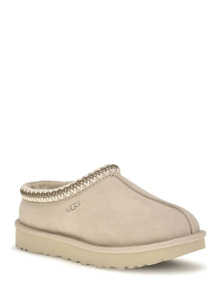 Beige Leather Mules