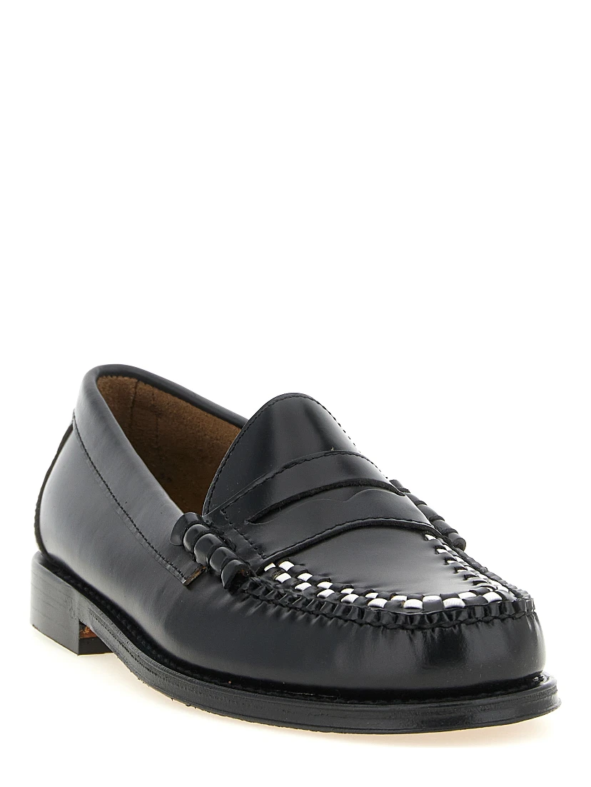 Bicolor Cowhide Slip-On Loafers