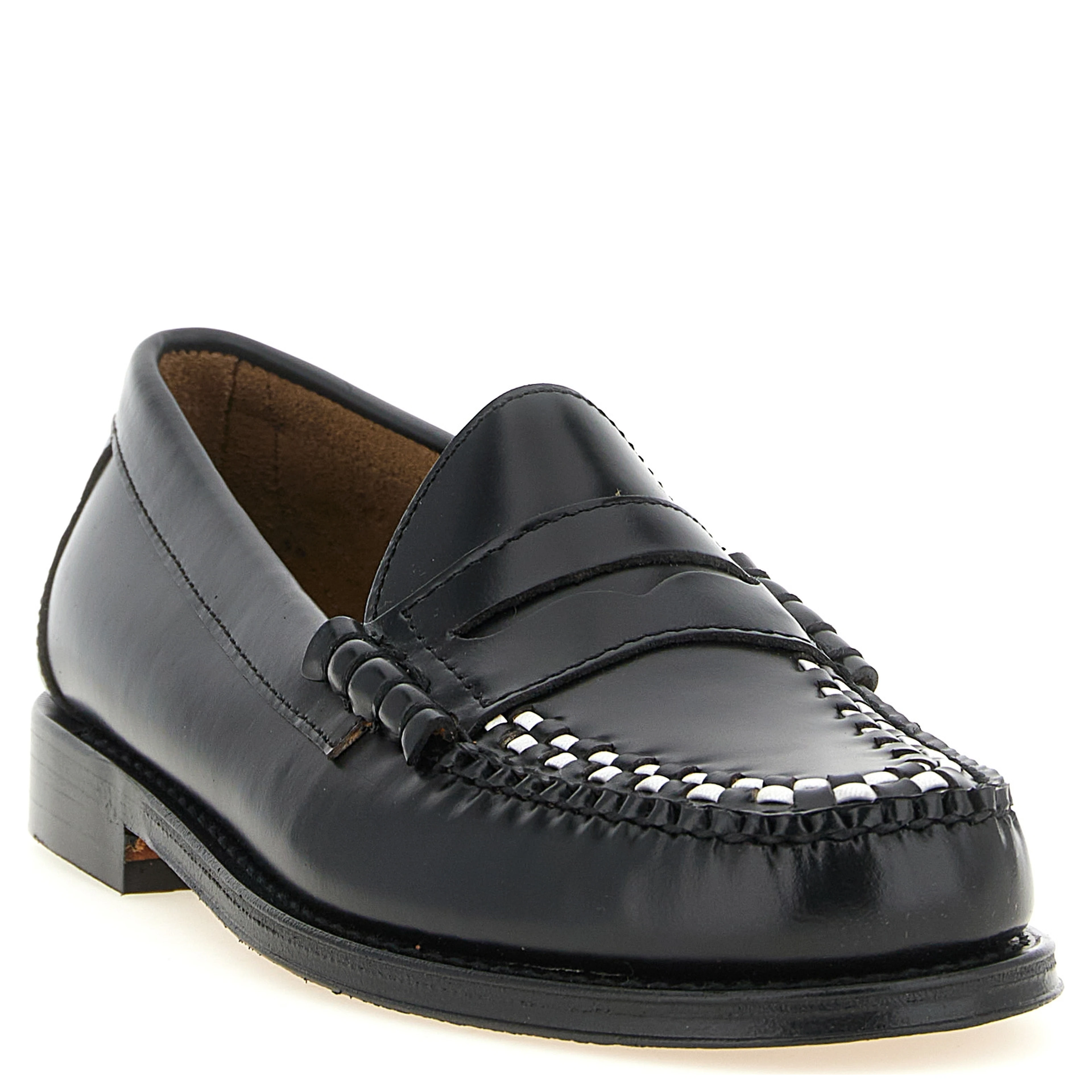 Bicolor Cowhide Slip-On Loafers