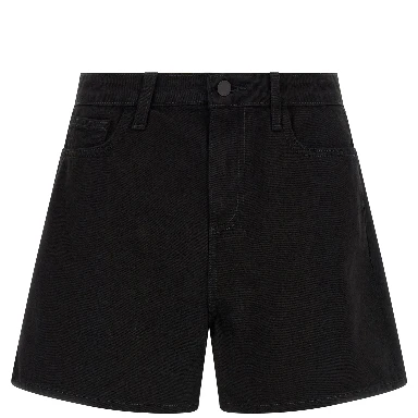 Black Cotton Bermuda Shorts