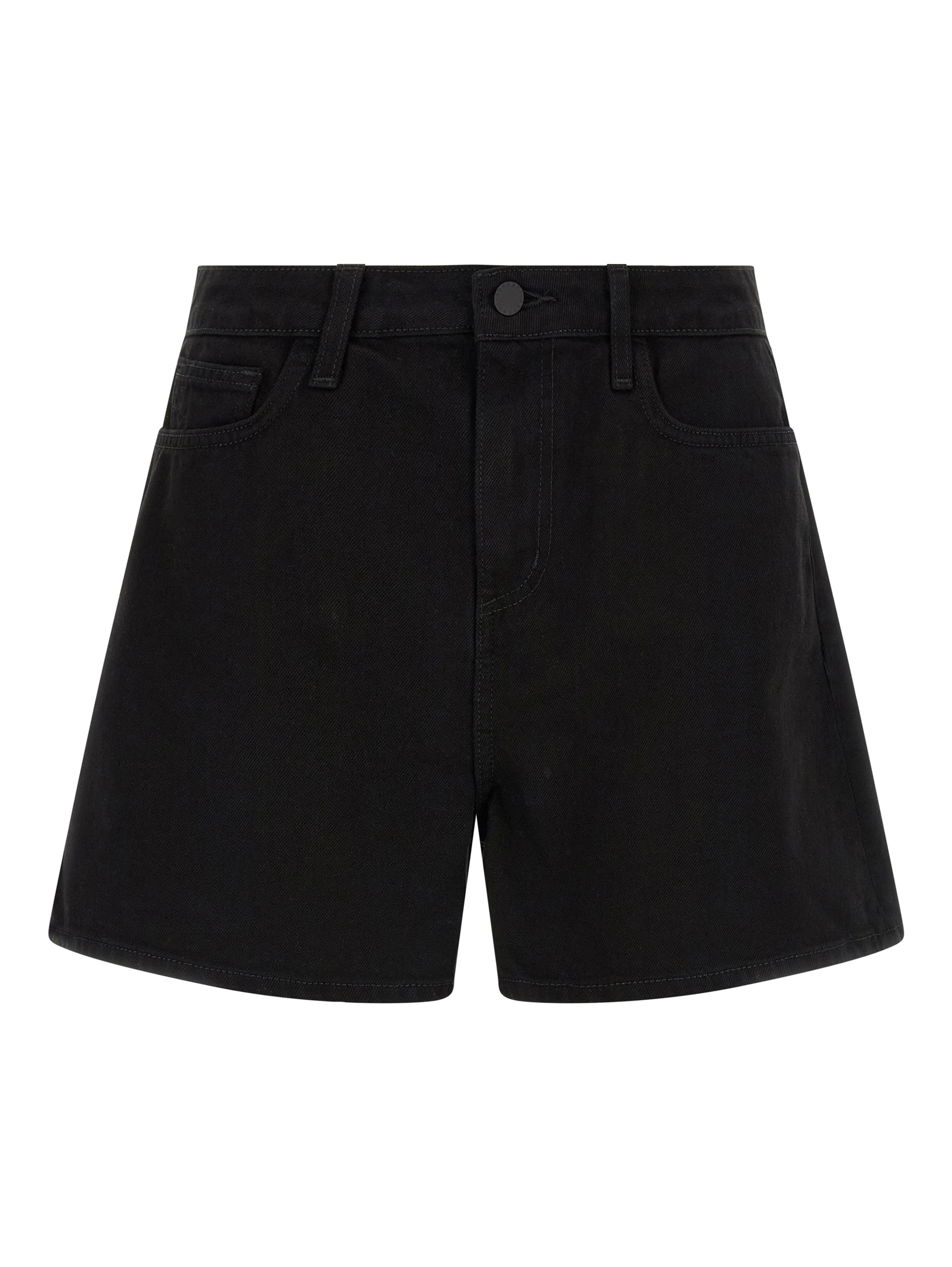 Black Cotton Bermuda Shorts