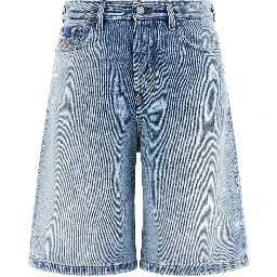 Blue Cotton Bermuda Shorts