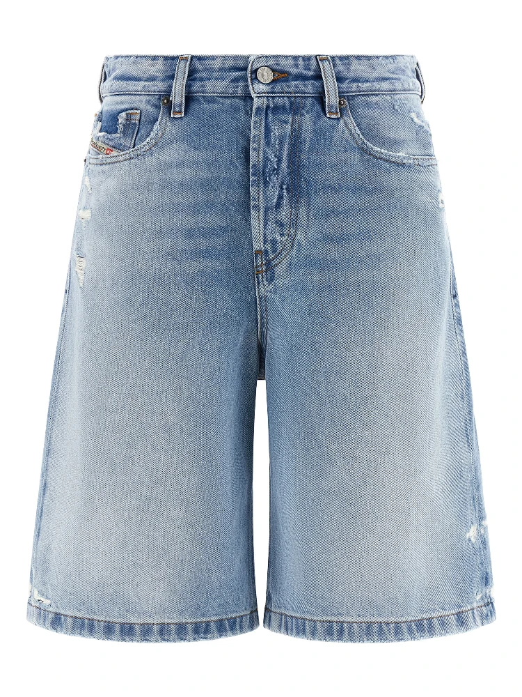 Blue Cotton Bermuda Shorts