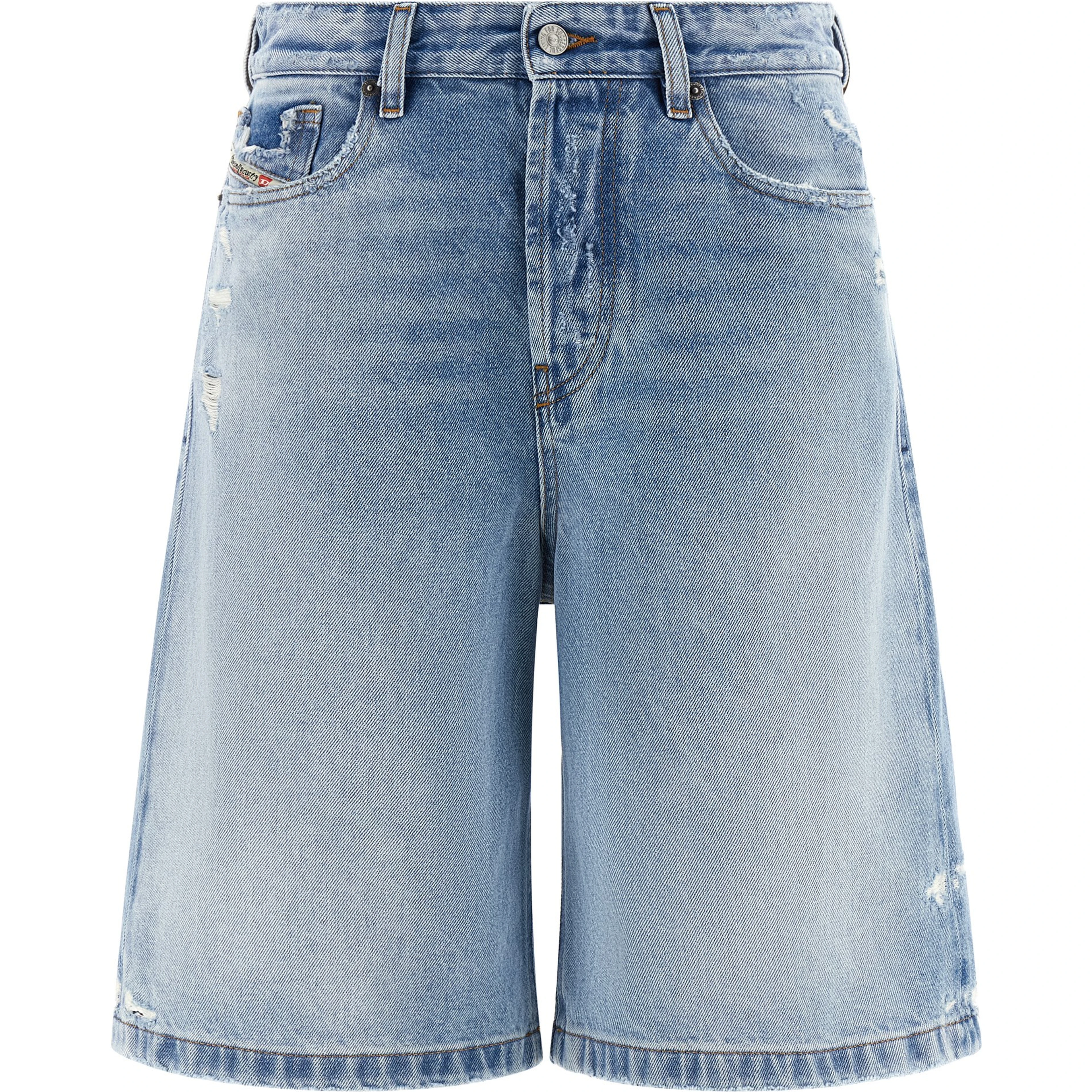Blue Cotton Bermuda Shorts