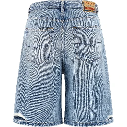 Blue Cotton Bermuda Shorts