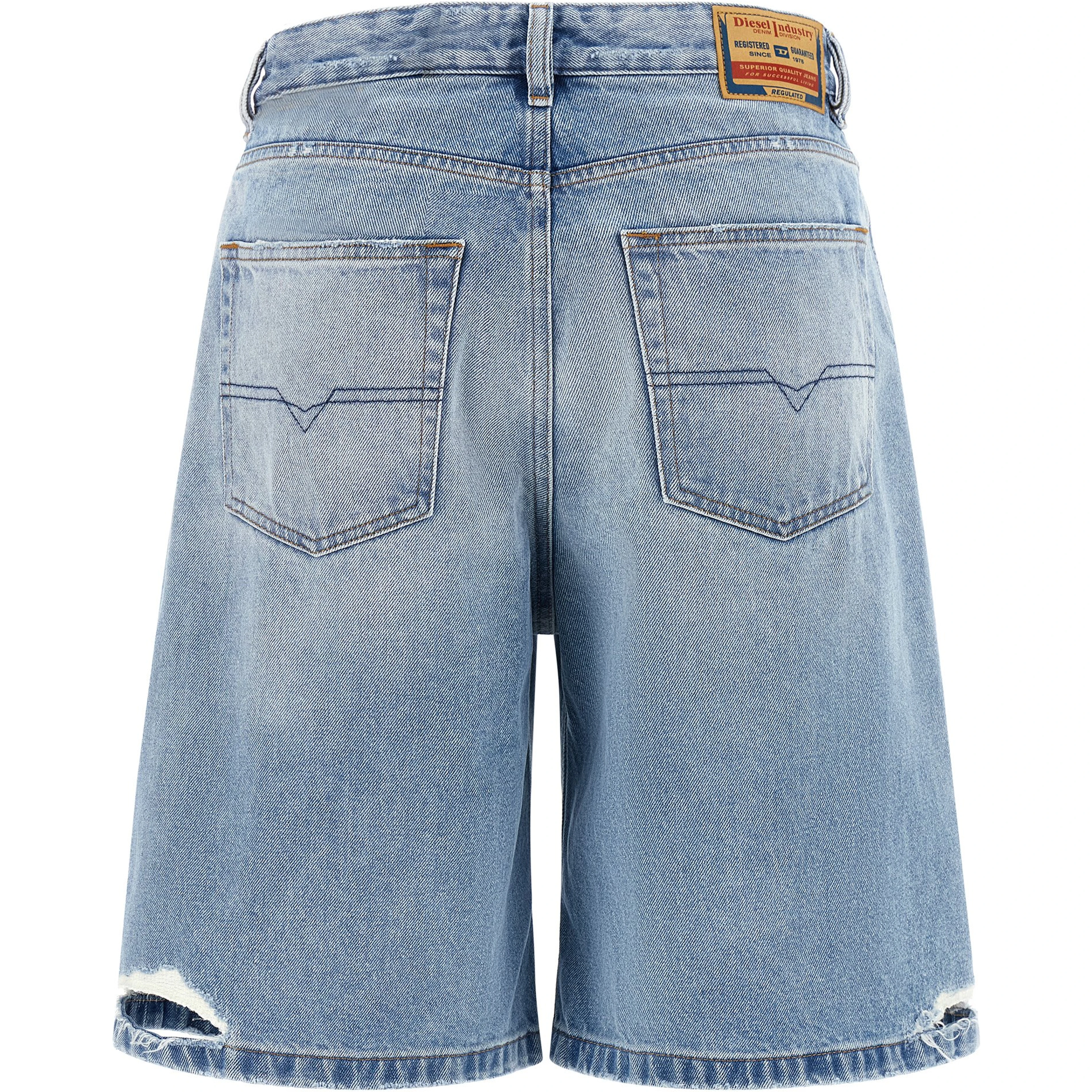 Blue Cotton Bermuda Shorts