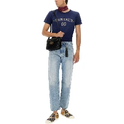 "CHEZ VALENTINO" PRINT AND PATCH T-SHIRT