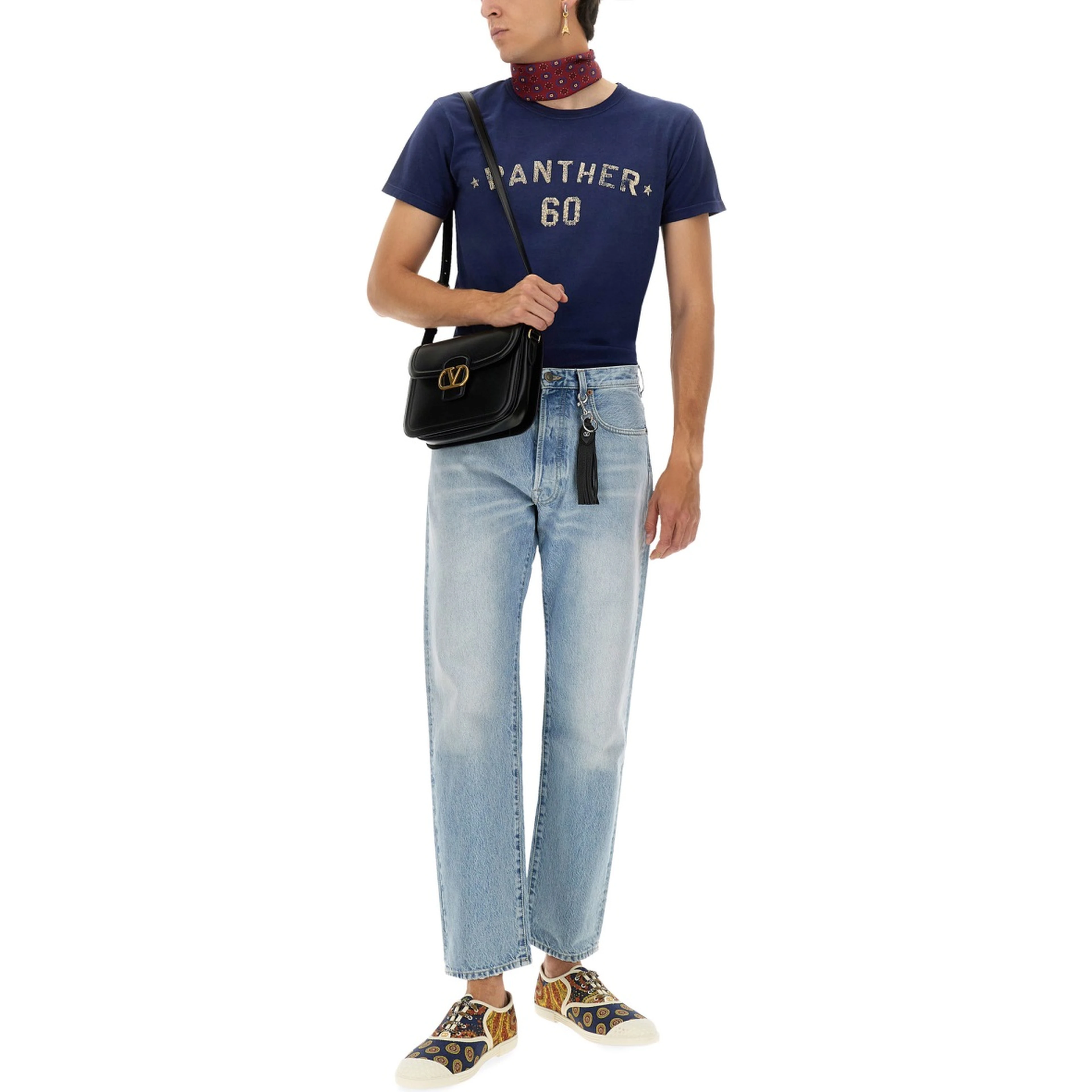 "CHEZ VALENTINO" PRINT AND PATCH T-SHIRT