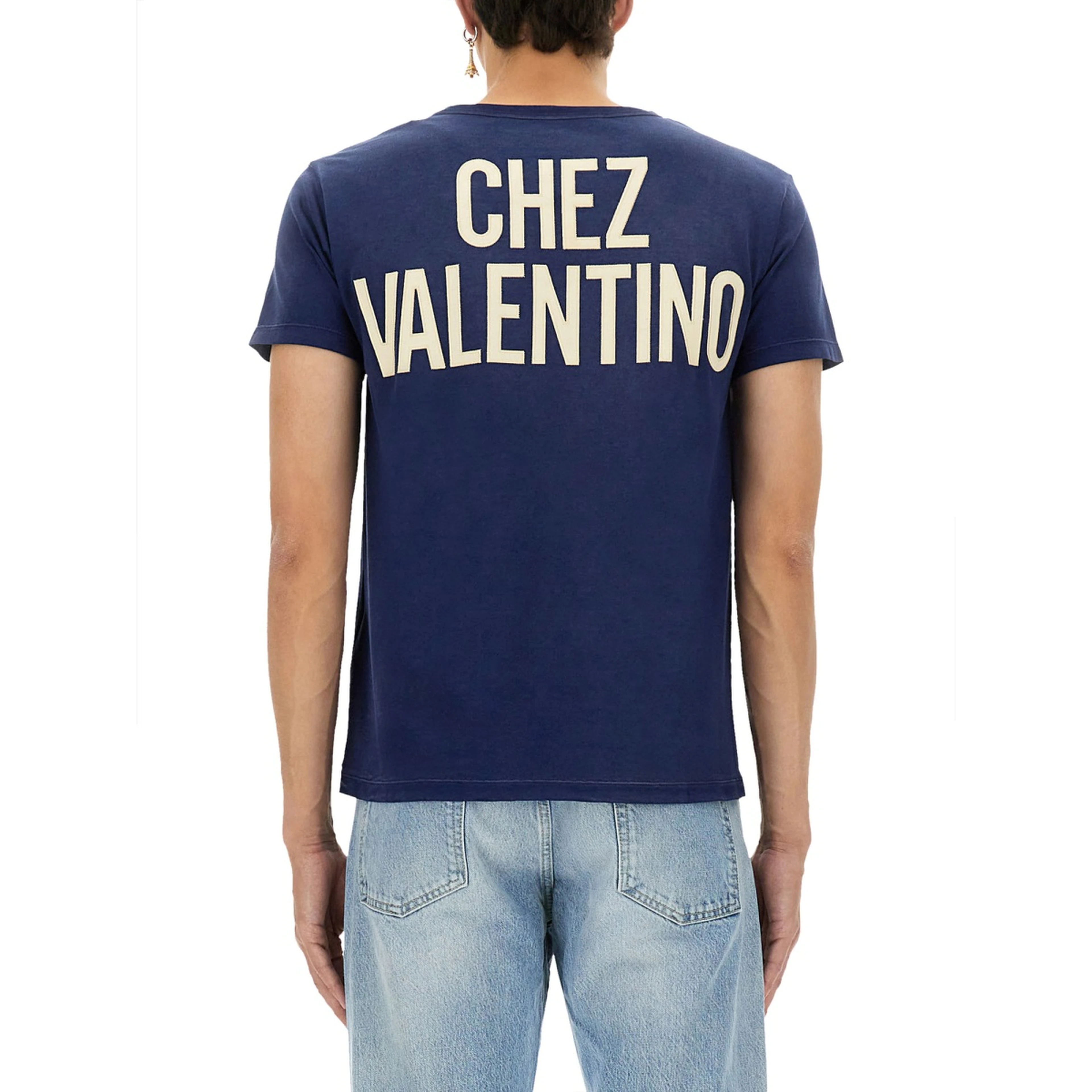 "CHEZ VALENTINO" PRINT AND PATCH T-SHIRT