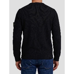 Black crewneck sweater