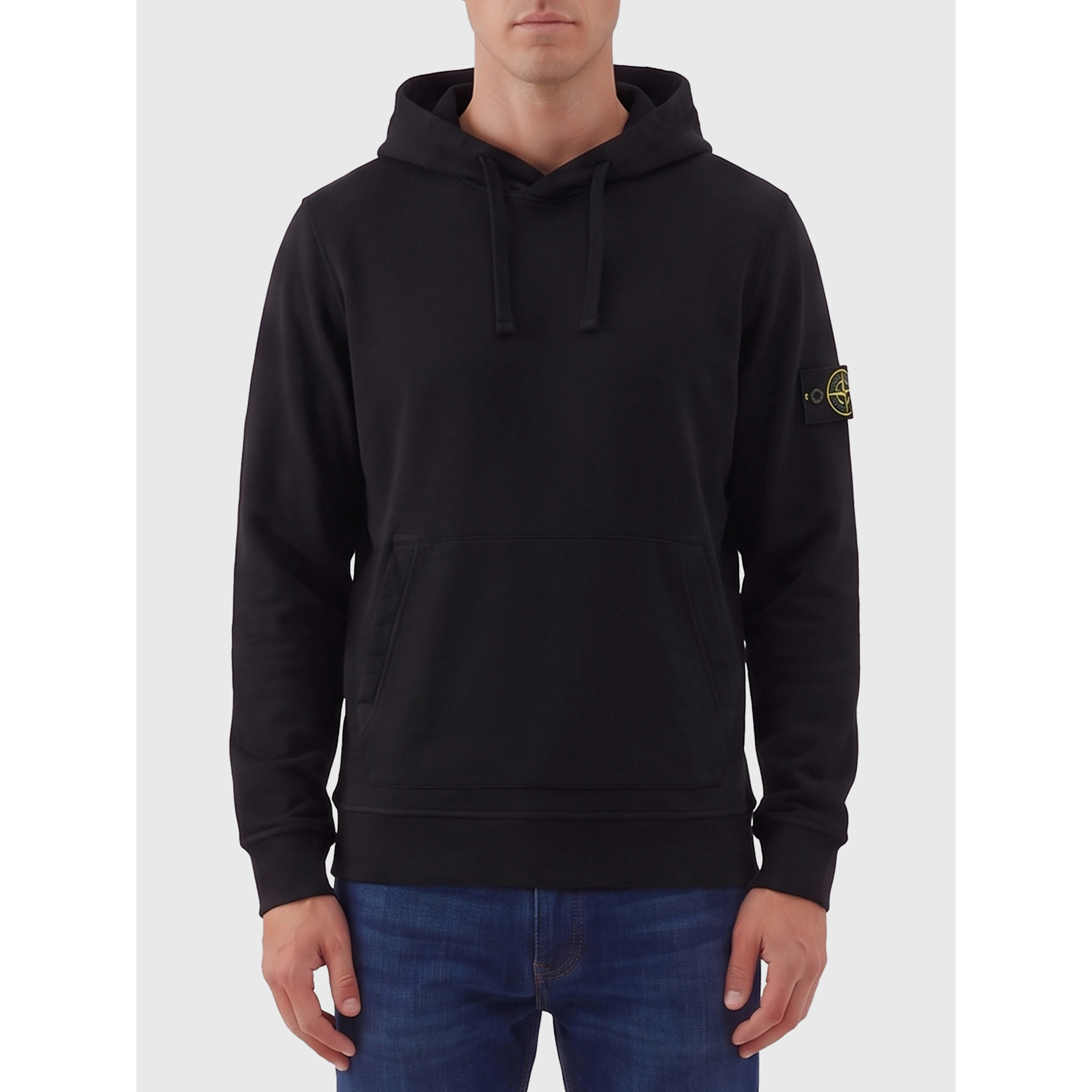 Black brushed cotton hoodie