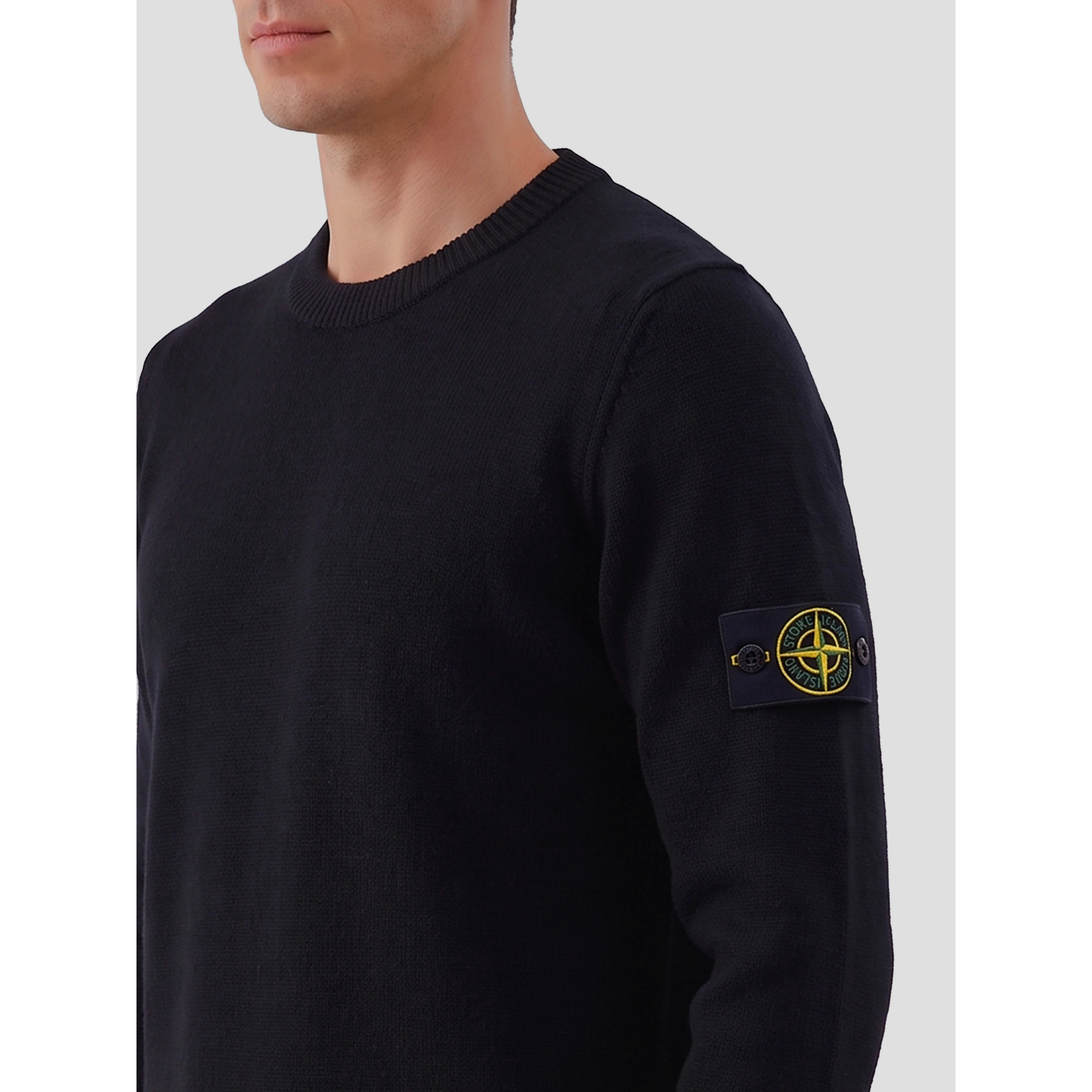 Black crewneck sweater