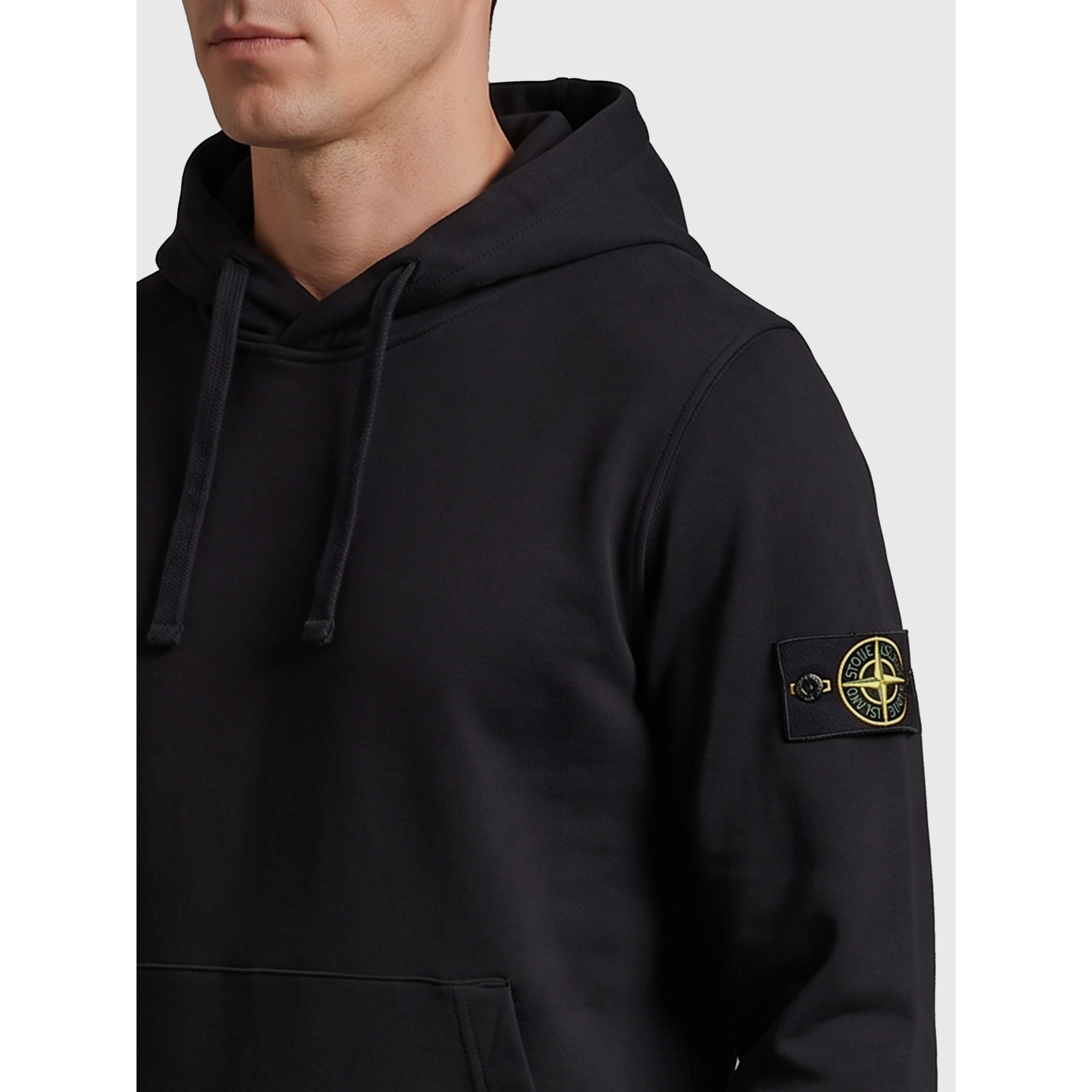 Black brushed cotton hoodie
