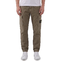 Stretch aged-effect pants