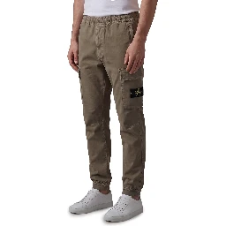 Stretch aged-effect pants