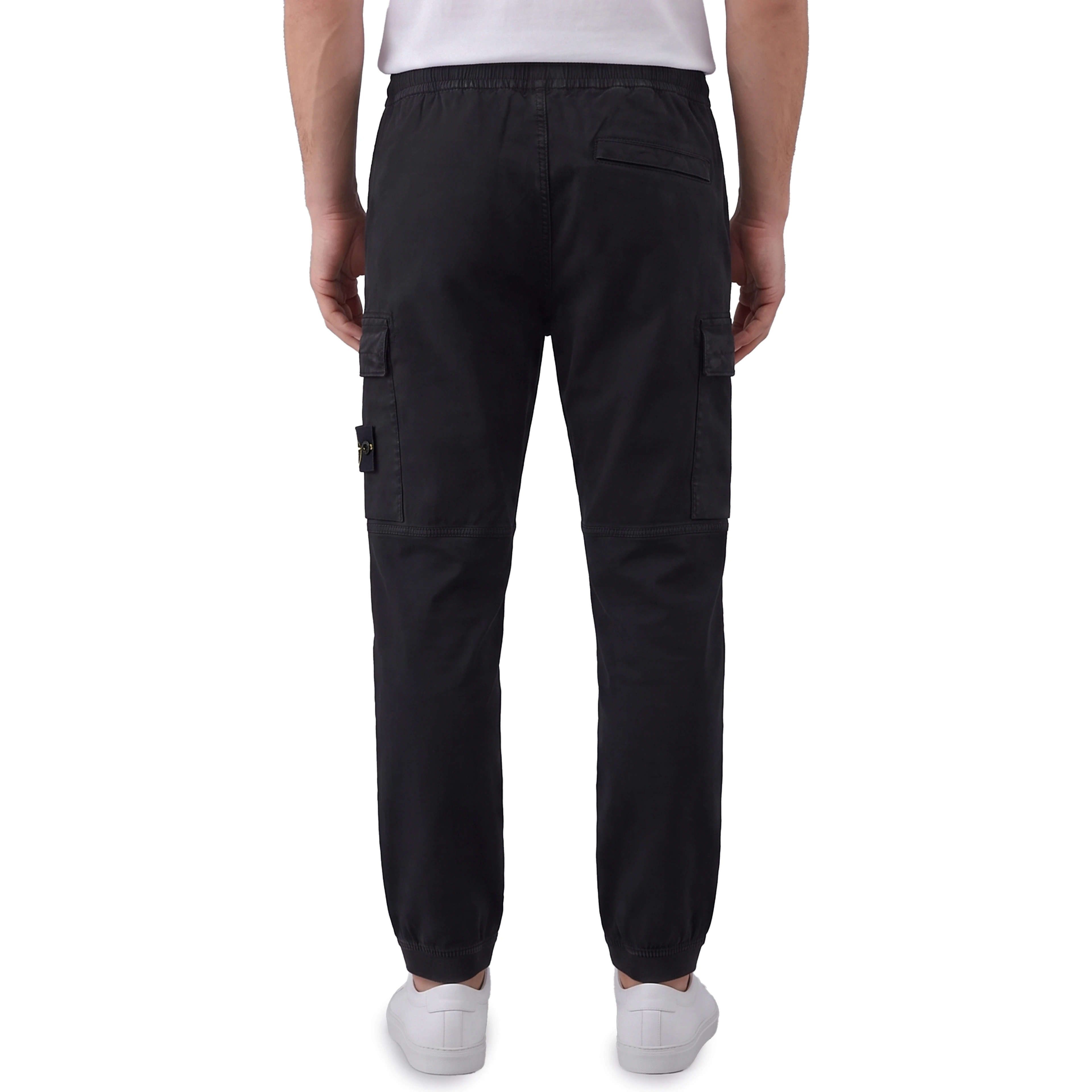 Stretch aged-effect pants