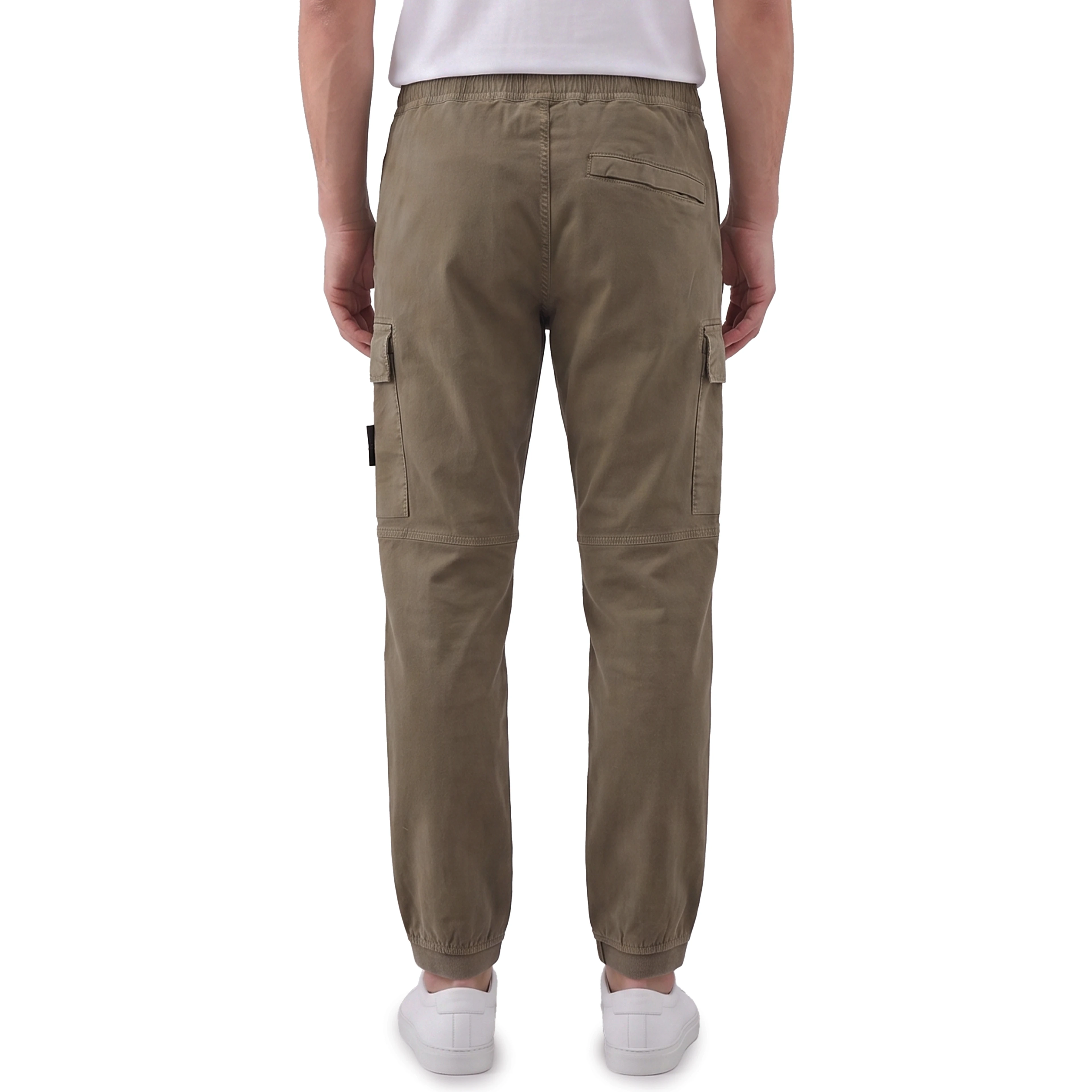 Stretch aged-effect pants