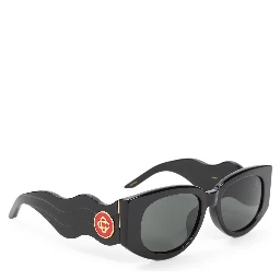 Casablanca Metal Oval Wave Acetate Sunglasses
