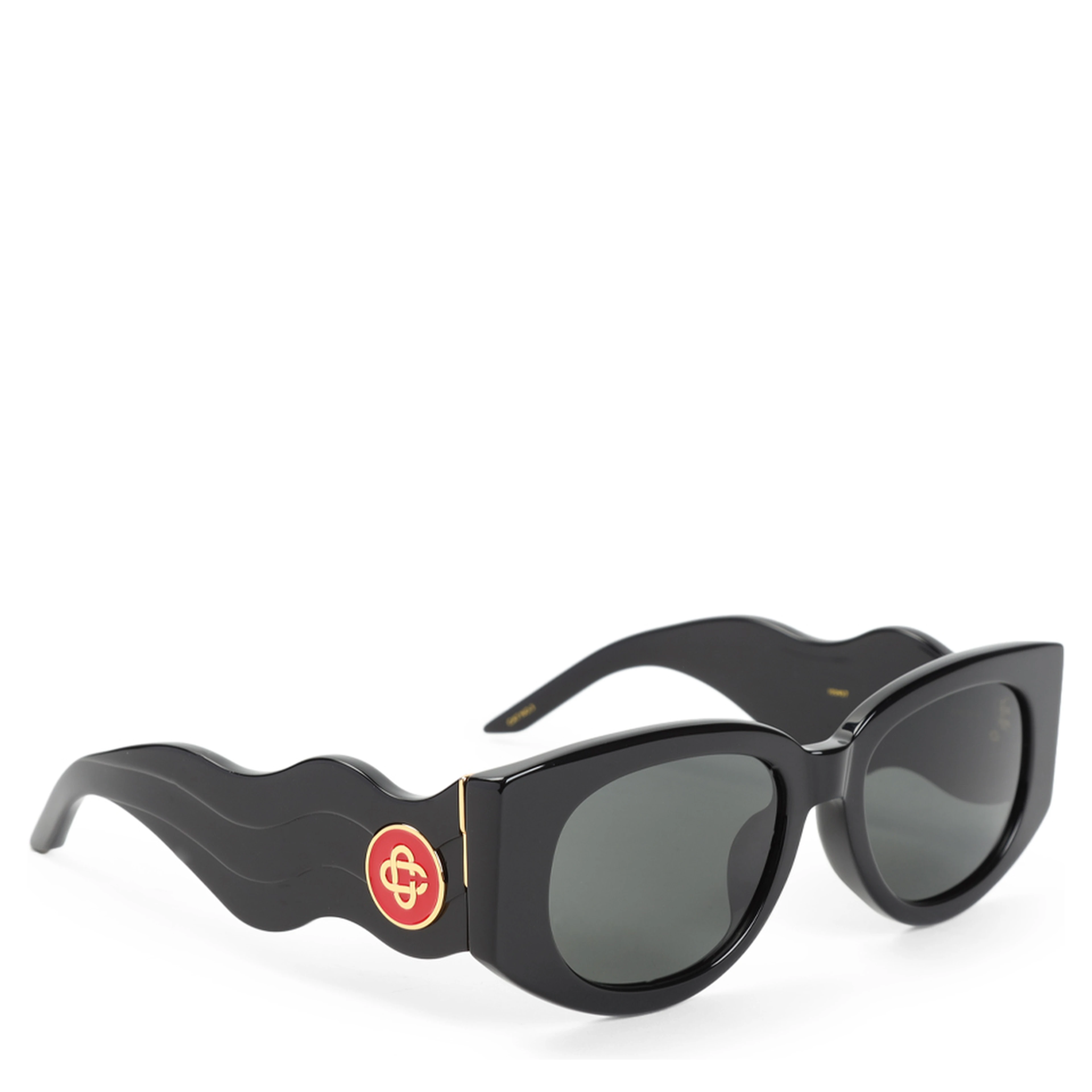 Casablanca Metal Oval Wave Acetate Sunglasses