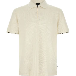 Beige Cotton Polo Shirt