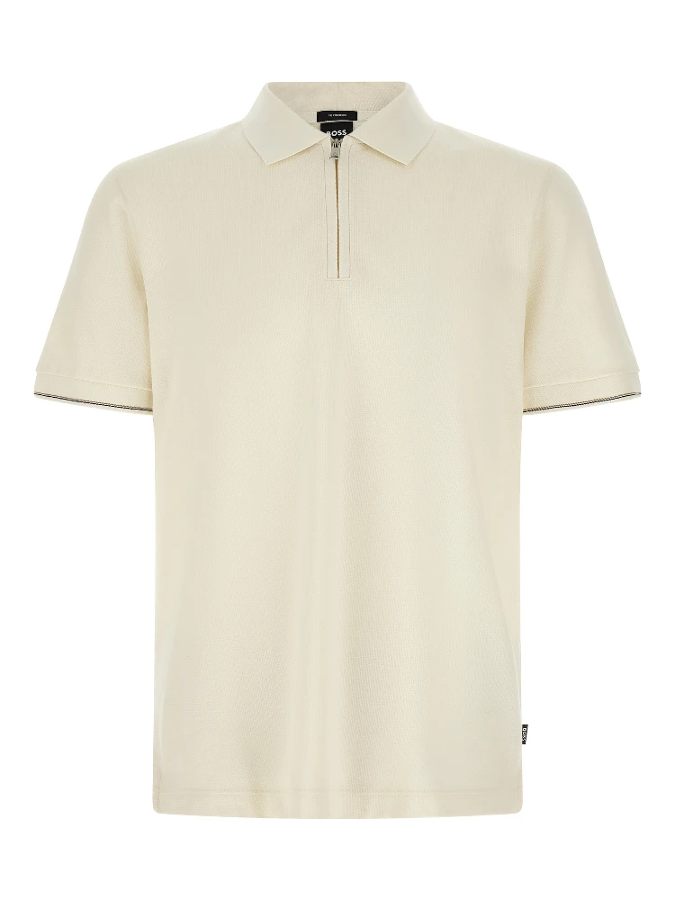 Beige Cotton Polo Shirt