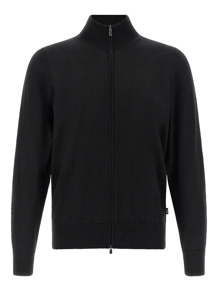Black Virgin Wool Cardigan