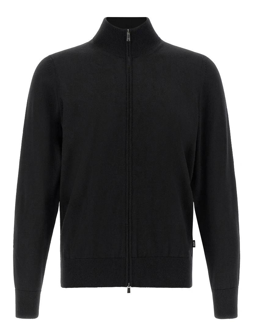 Black Virgin Wool Cardigan