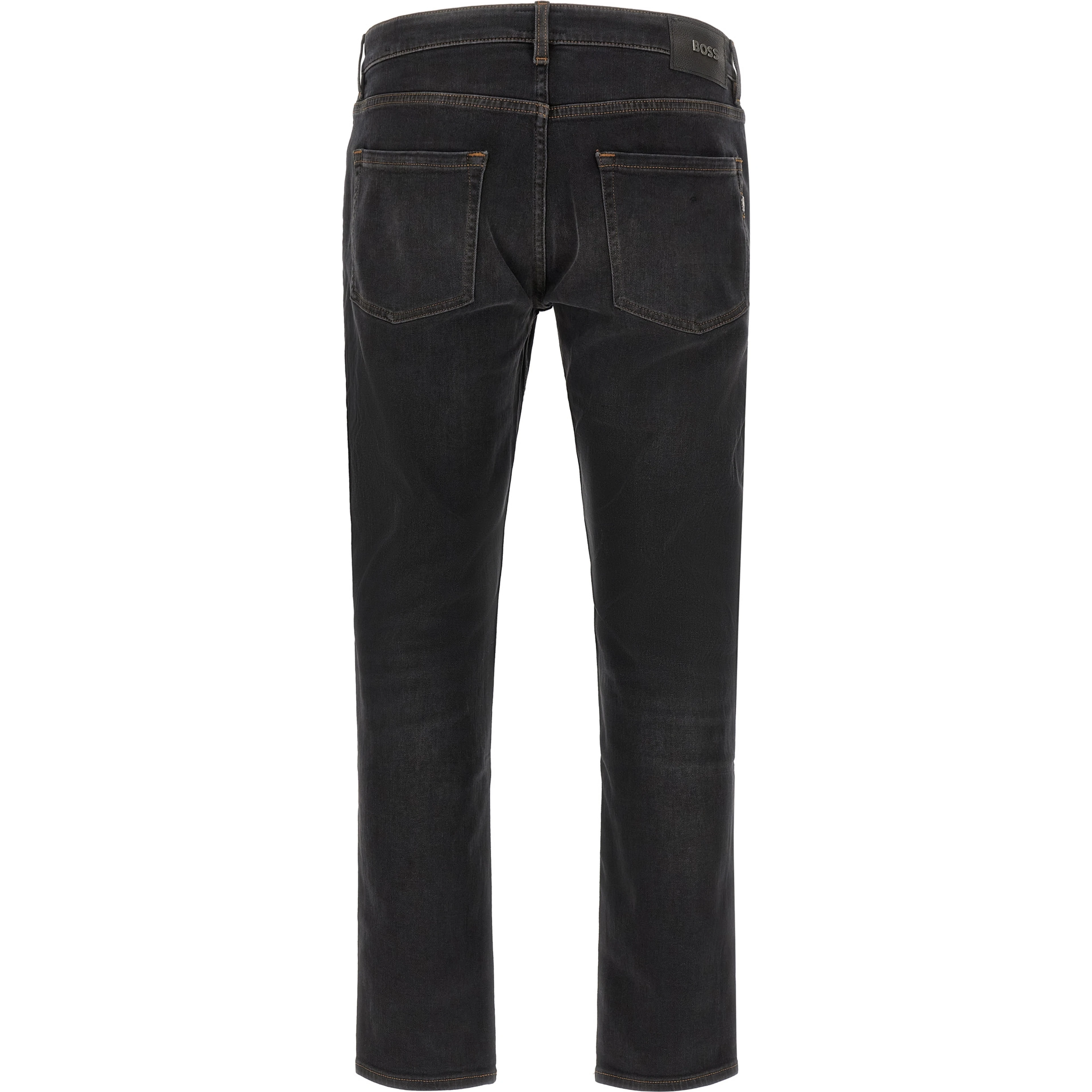 Black Cotton Straight-Leg Jeans