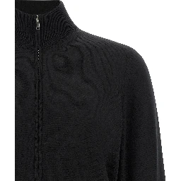 Black Virgin Wool Cardigan
