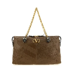 Brown Lamb Leather Shoulder Bag