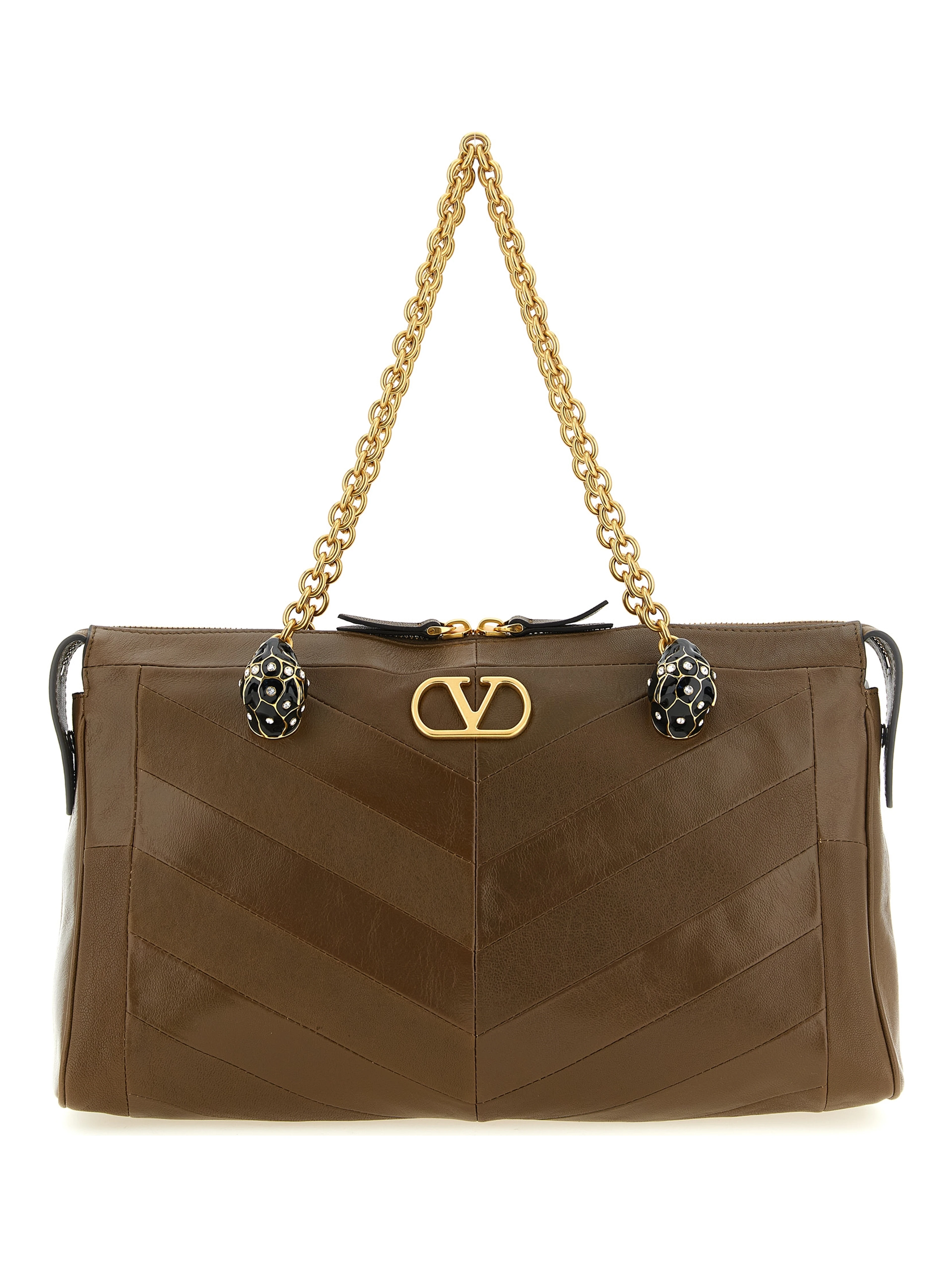 Brown Lamb Leather Shoulder Bag
