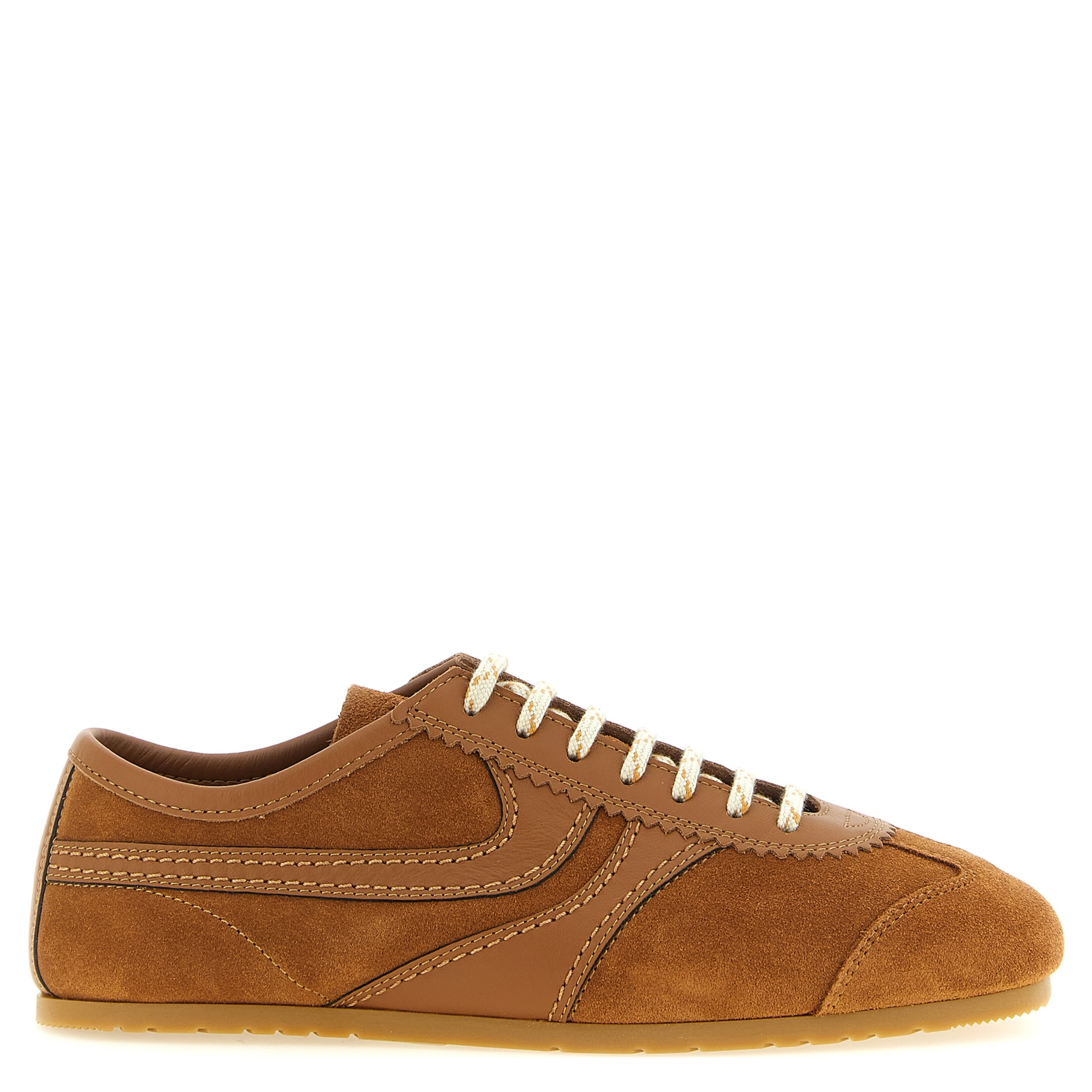 Brown Calfskin Low Top Sneakers