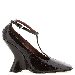 Bordeaux Calfskin Wedge Sandals