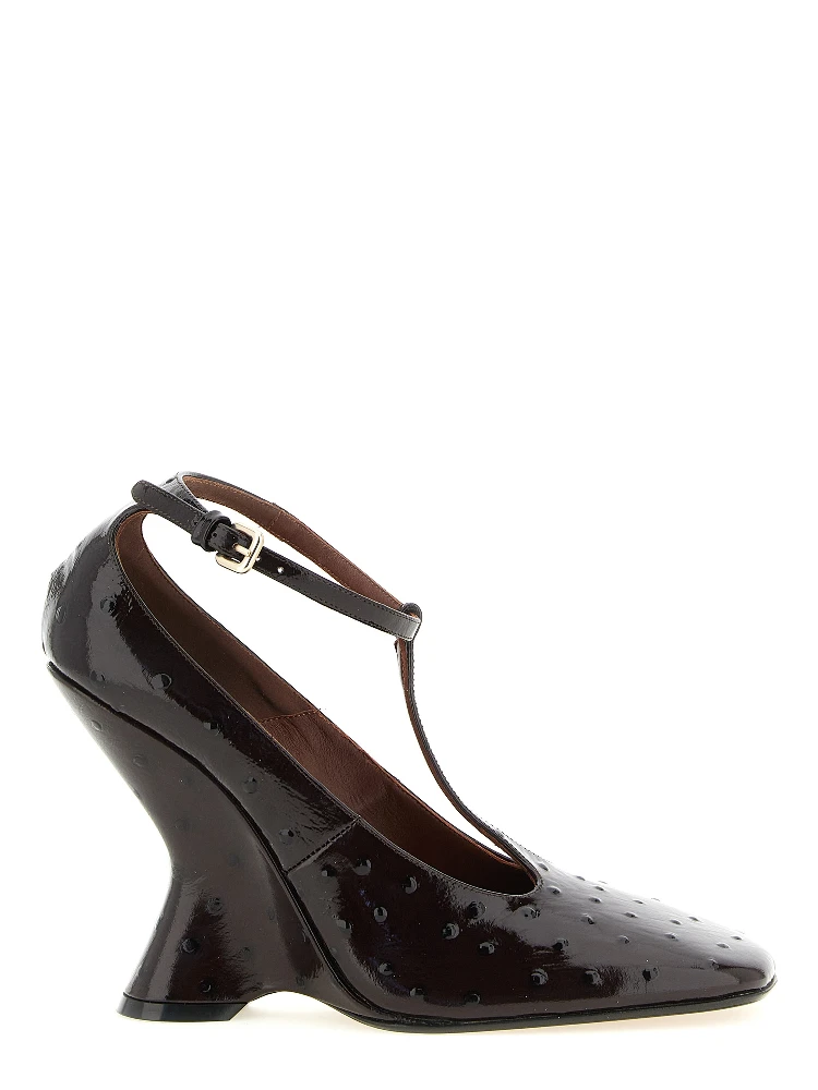 Bordeaux Calfskin Wedge Sandals