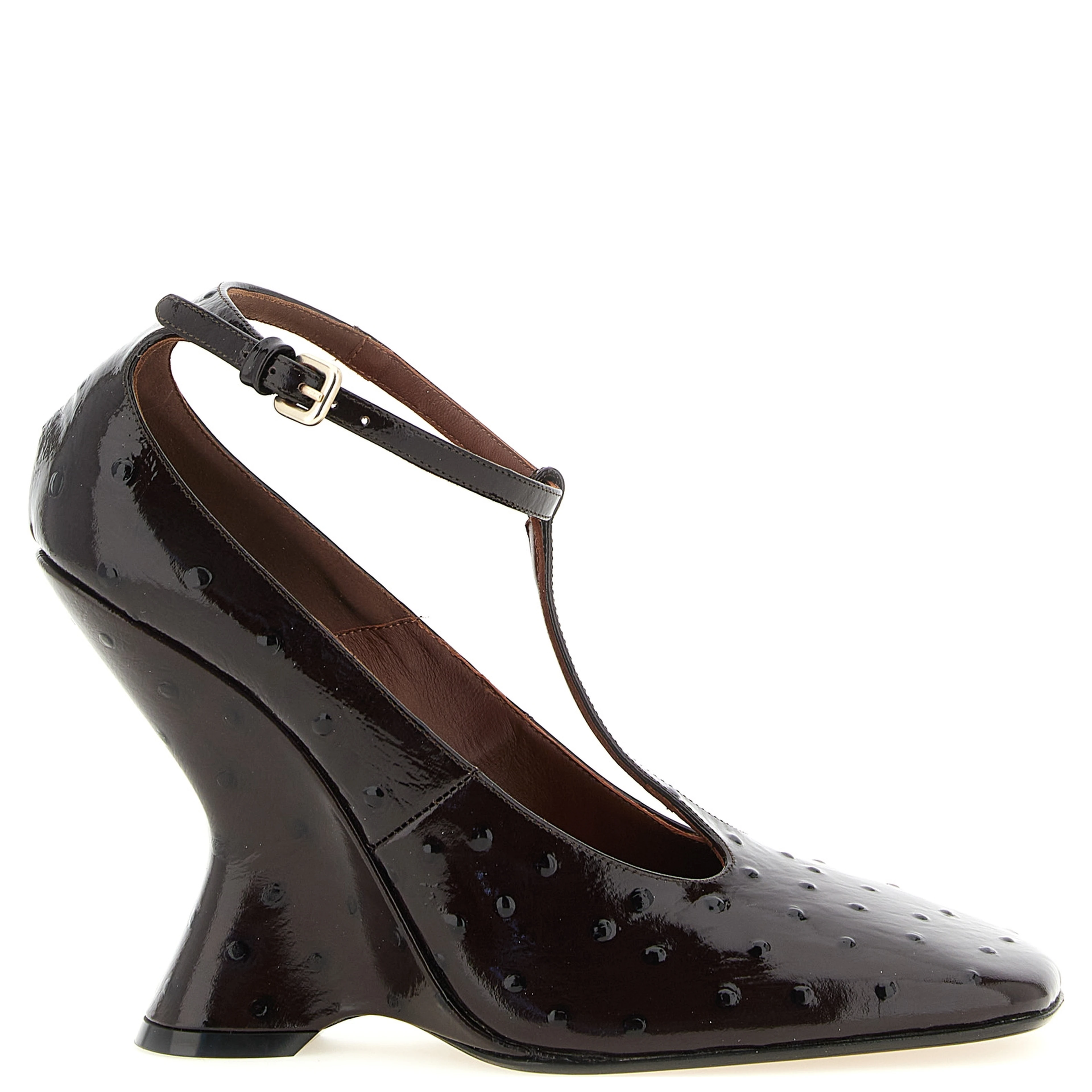 Bordeaux Calfskin Wedge Sandals