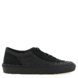 Black Cotton Low Top Sneakers