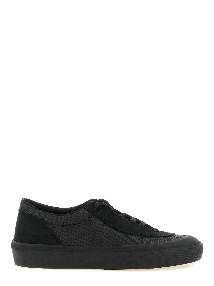 Black Cotton Low Top Sneakers