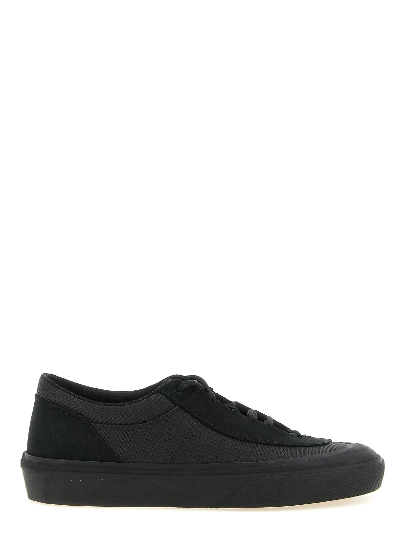 Black Cotton Low Top Sneakers