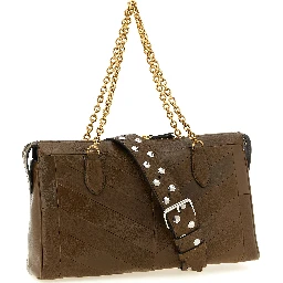 Brown Lamb Leather Shoulder Bag