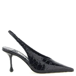 Blue Leather High Heel Pumps