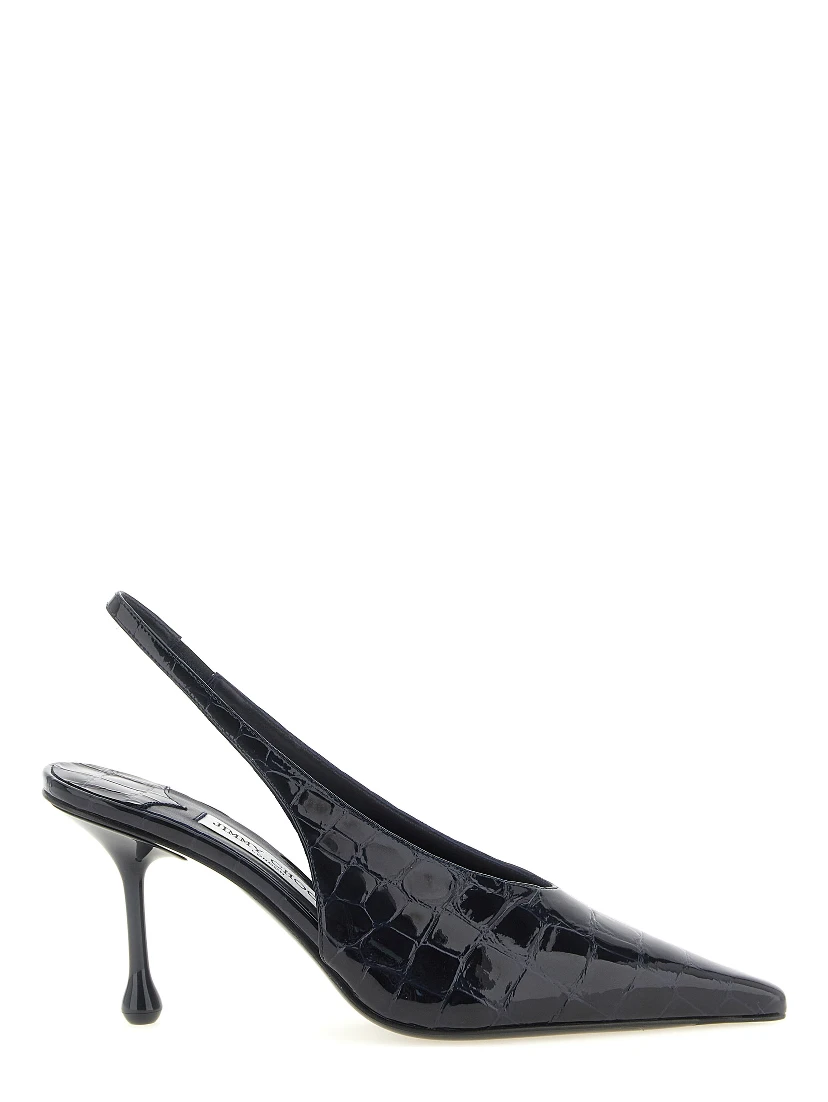 Blue Leather High Heel Pumps
