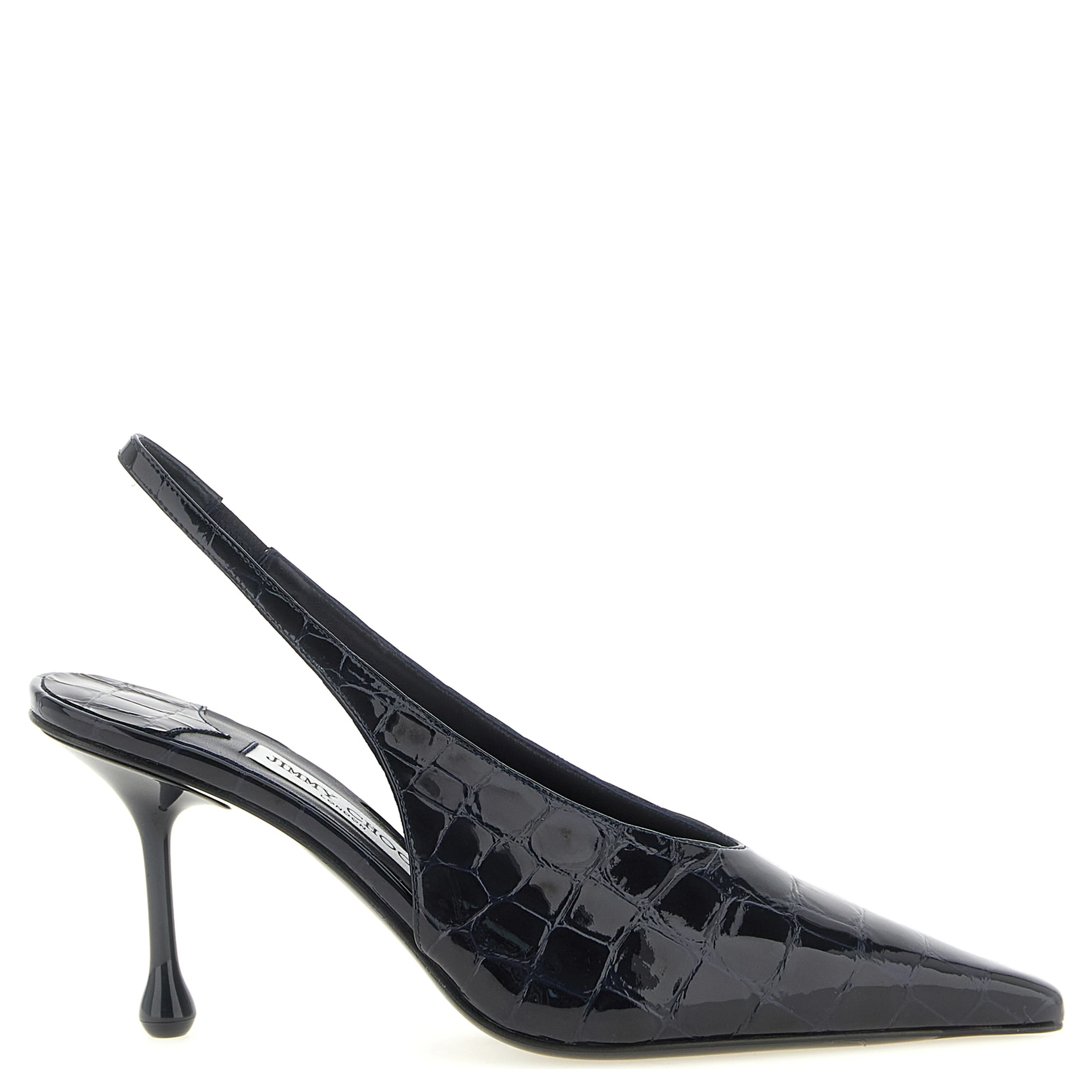 Blue Leather High Heel Pumps